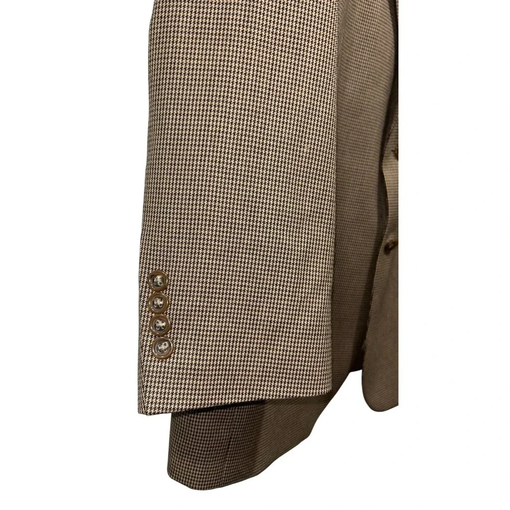 Jos. A. Bank Signature Collection Mens 42SH‎ Brown Houndstooth Wool Blazer Coat